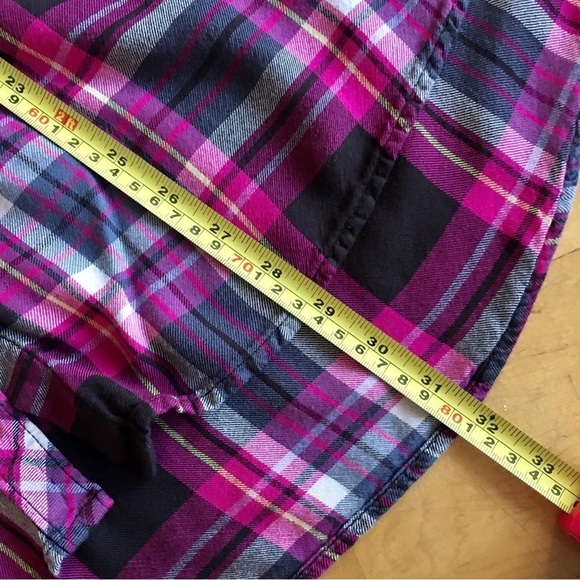 Terra & Sky Plaid Button Down Blouse, Pink, Black, Size 4X - Picture 12 of 17